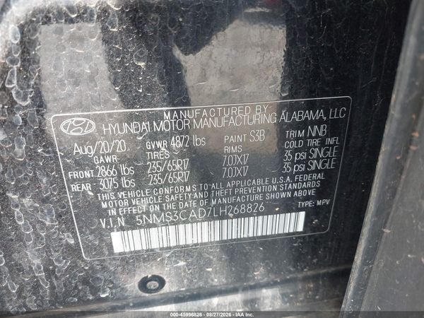 2020 HYUNDAI SANTA FE SEL