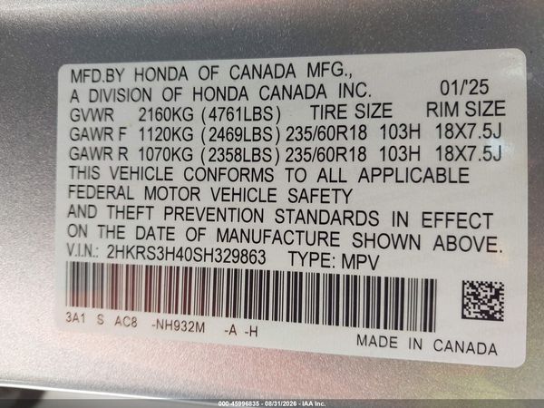 2025 HONDA CR-V EX 2WD — I9