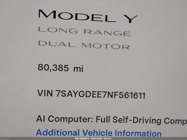 2022 TESLA MODEL Y
