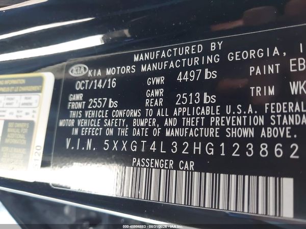 2017 KIA OPTIMA LX