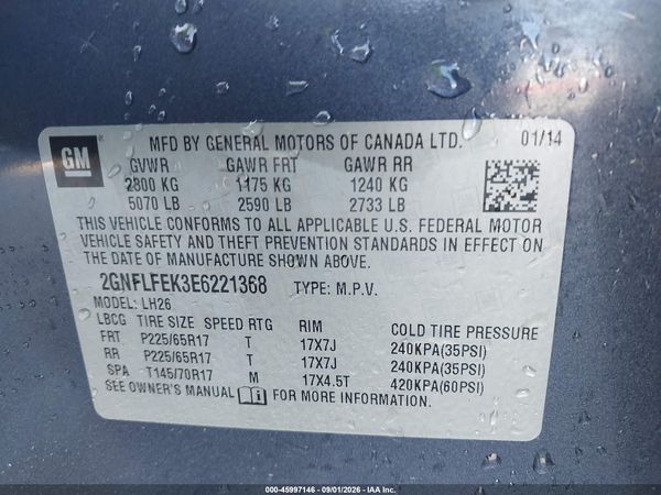 2014 CHEVROLET EQUINOX 1LT — I9