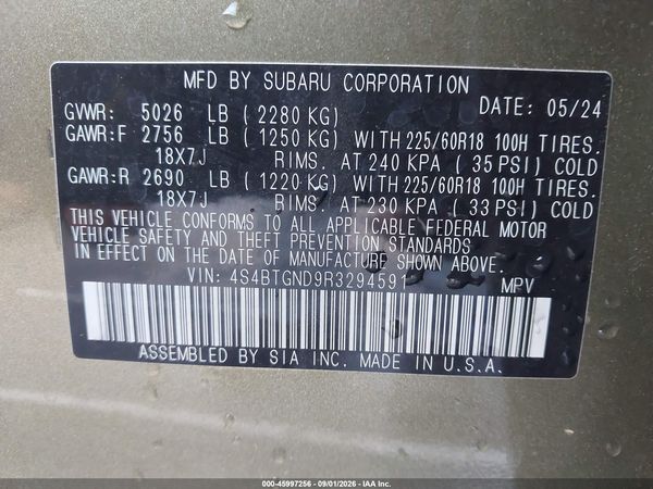 2024 SUBARU OUTBACK LIMITED XT — I9