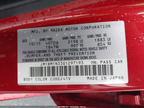 2016 MAZDA MAZDA3 S GRAND TOURING