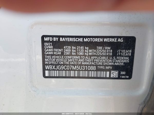 2021 BMW X1 XDRIVE28I — I9