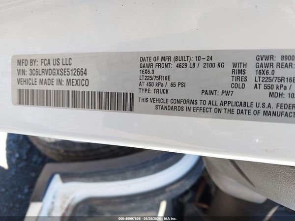 2025 RAM PROMASTER 2500