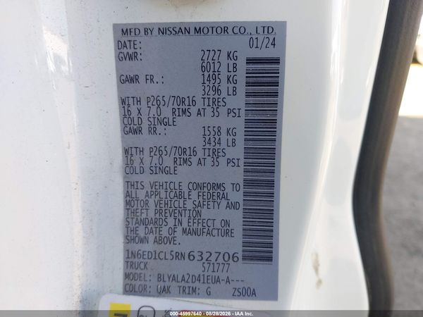 2024 NISSAN FRONTIER KING CAB S 4X2