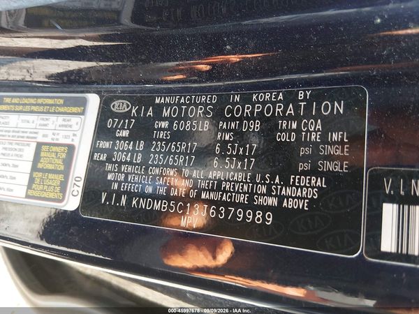 2018 KIA SEDONA LX — I9