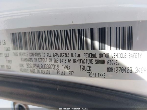2018 RAM 2500 TRADESMAN  4X4 8' BOX