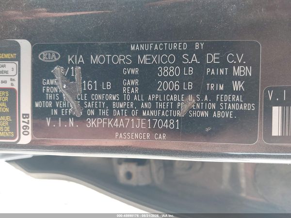 2018 KIA FORTE LX — I9