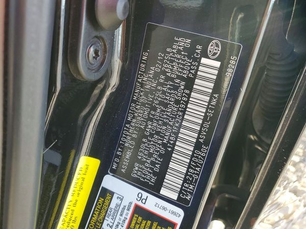 2012 TOYOTA CAMRY