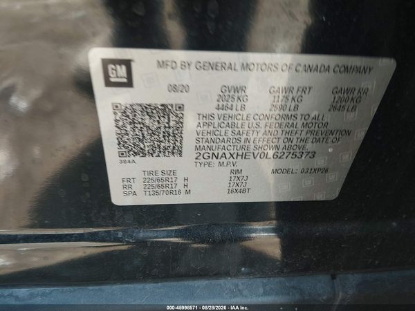 2020 CHEVROLET EQUINOX FWD LS — I9