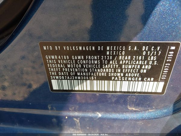 2017 VOLKSWAGEN JETTA 1.4T SE — I9