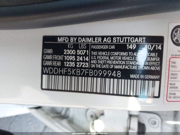 2015 MERCEDES-BENZ E 350 E350 — I9