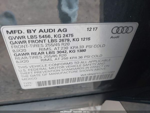 2018 AUDI Q5 — I9
