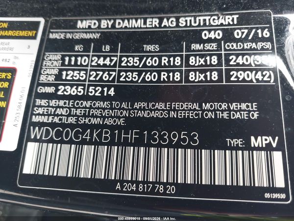 2017 MERCEDES-BENZ GLC 300 4MATIC