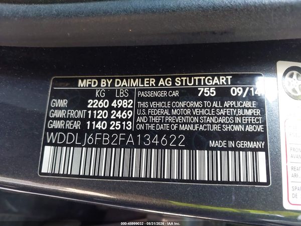 2015 MERCEDES-BENZ CLS 400 CLS400 — I9