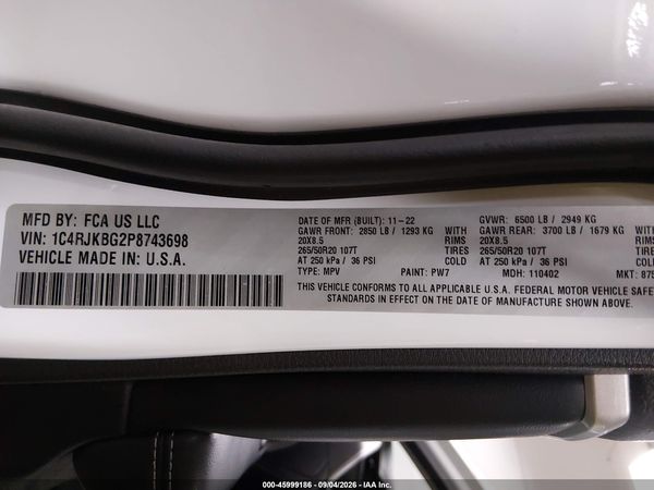 2023 JEEP GRAND CHEROKEE L LIMITED 4X4 — I9