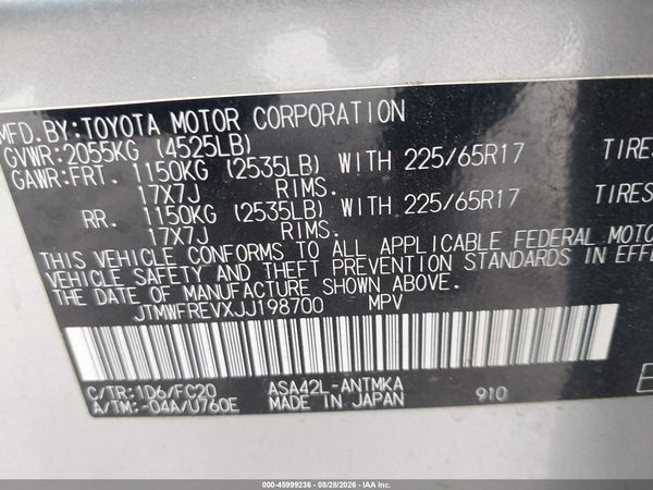 2018 TOYOTA RAV4 XLE — I9