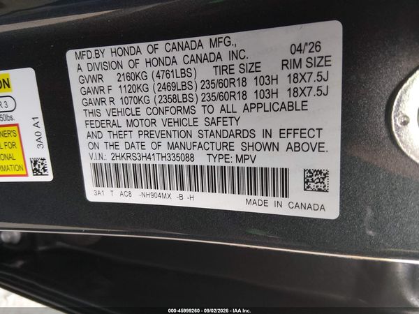 2026 HONDA CR-V EX 2WD — I9