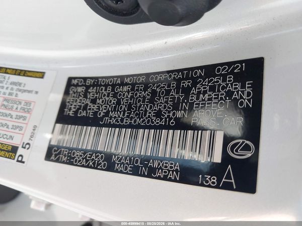 2021 LEXUS UX 200 200 Base — I9