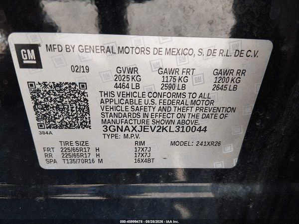 2019 CHEVROLET EQUINOX LT — I9