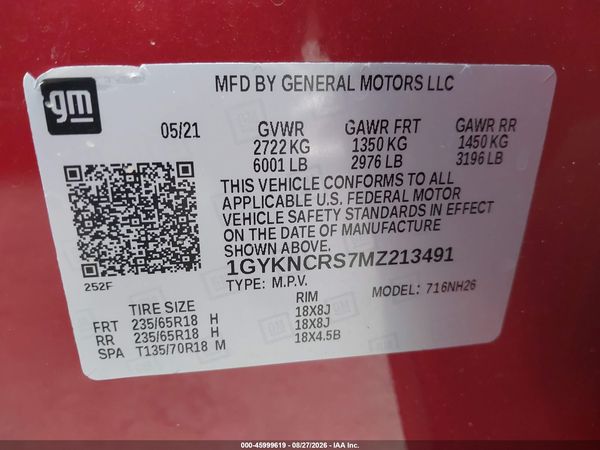2021 CADILLAC XT5 FWD PREMIUM LUXURY — I9