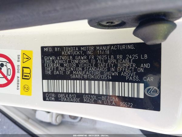 2019 LEXUS ES 350 LUXURY — I9