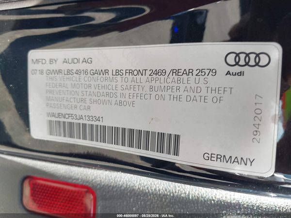 2018 AUDI A5 SPORTBACK PREMIUM PLUS — I9