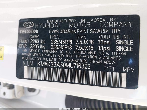 2021 HYUNDAI KONA LIMITED — I9