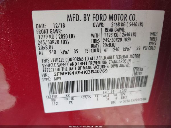 2019 FORD EDGE TITANIUM