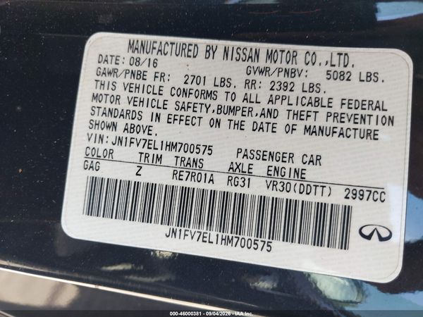2017 INFINITI Q60 3.0T RED SPORT 400 — I9