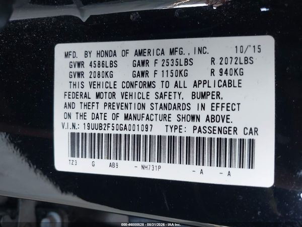 2016 ACURA TLX V6 TECH