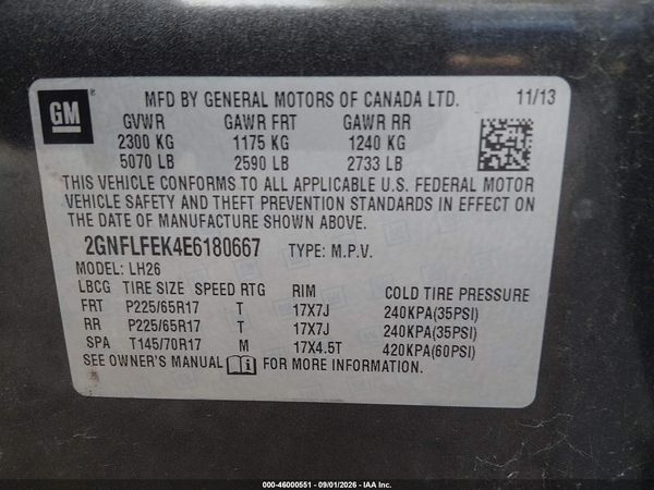 2014 CHEVROLET EQUINOX 1LT — I9