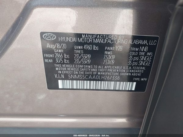 2020 HYUNDAI SANTA FE LIMITED 2.0T — I9