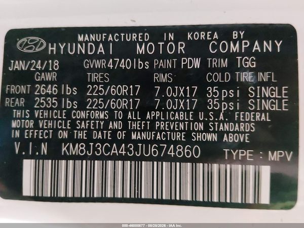 2018 HYUNDAI TUCSON SEL — I9