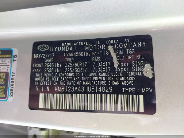 2017 HYUNDAI TUCSON SE — I9