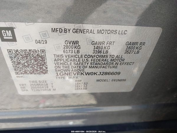 2019 CHEVROLET TRAVERSE LS — I9