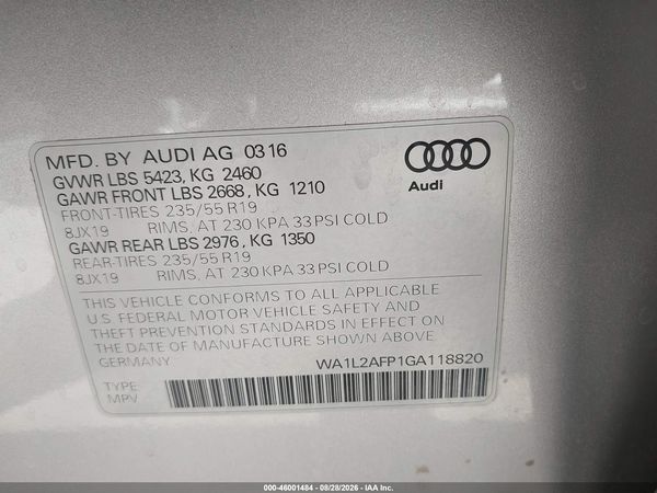 2016 AUDI Q5 2.0T PREMIUM