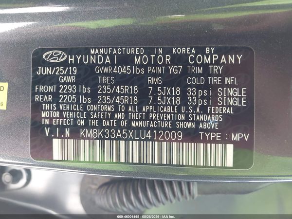 2020 HYUNDAI KONA LIMITED — I9