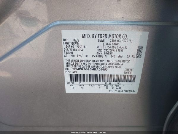 2021 FORD EDGE SE — I9