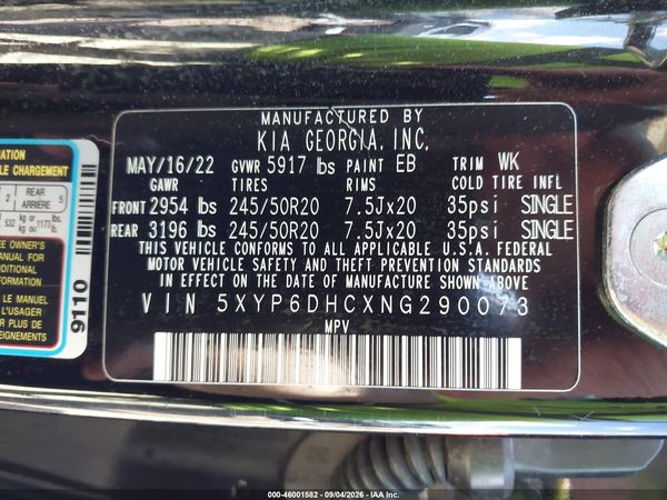 2022 KIA TELLURIDE S — I9