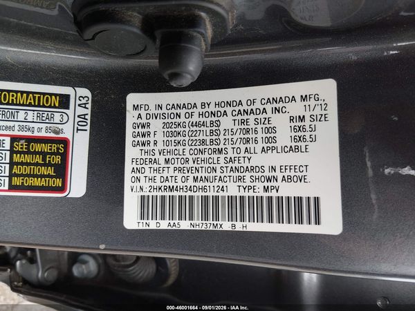 2013 HONDA CR-V LX — I9