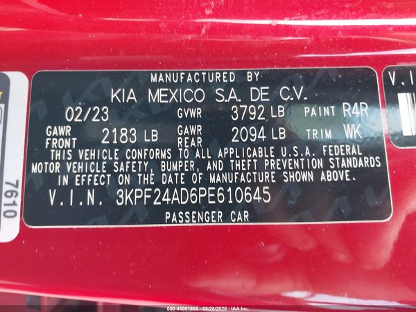 2023 KIA FORTE LXS — I9