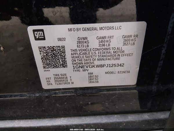 2023 CHEVROLET TRAVERSE AWD LT CLOTH — I9