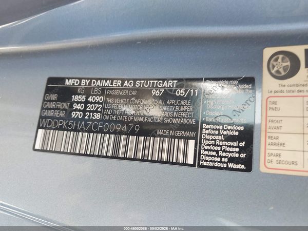 2012 MERCEDES-BENZ SLK 350 SLK350