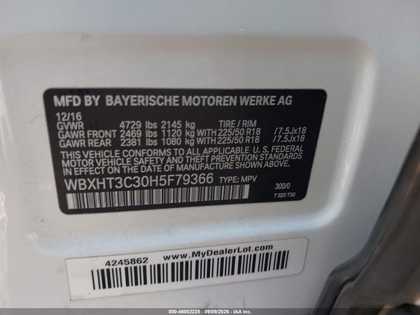 2017 BMW X1 XDRIVE28I — I9