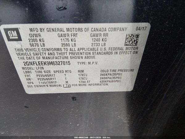 2017 CHEVROLET EQUINOX LS — I9