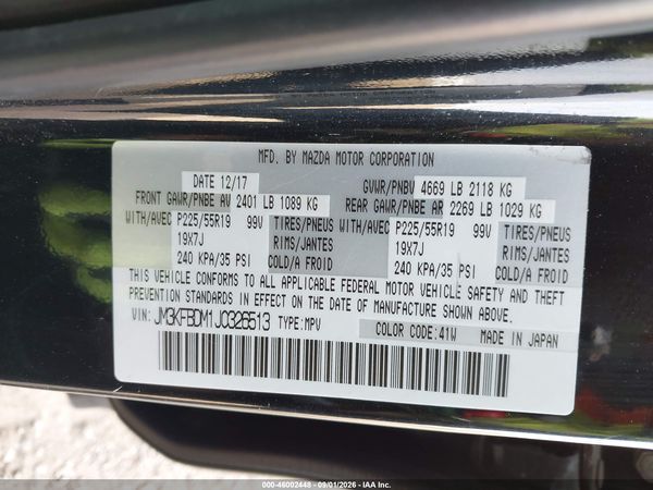 2018 MAZDA CX-5 GRAND TOURING — I9