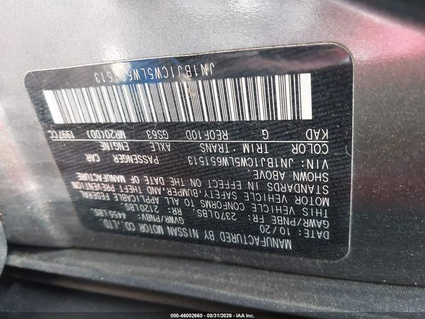 2020 NISSAN ROGUE SPORT SL AWD XTRONIC CVT — I9