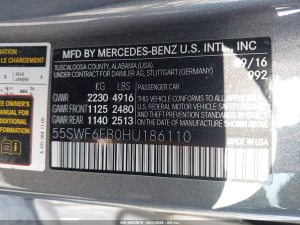 2017 MERCEDES-BENZ AMG C 43 4MATIC